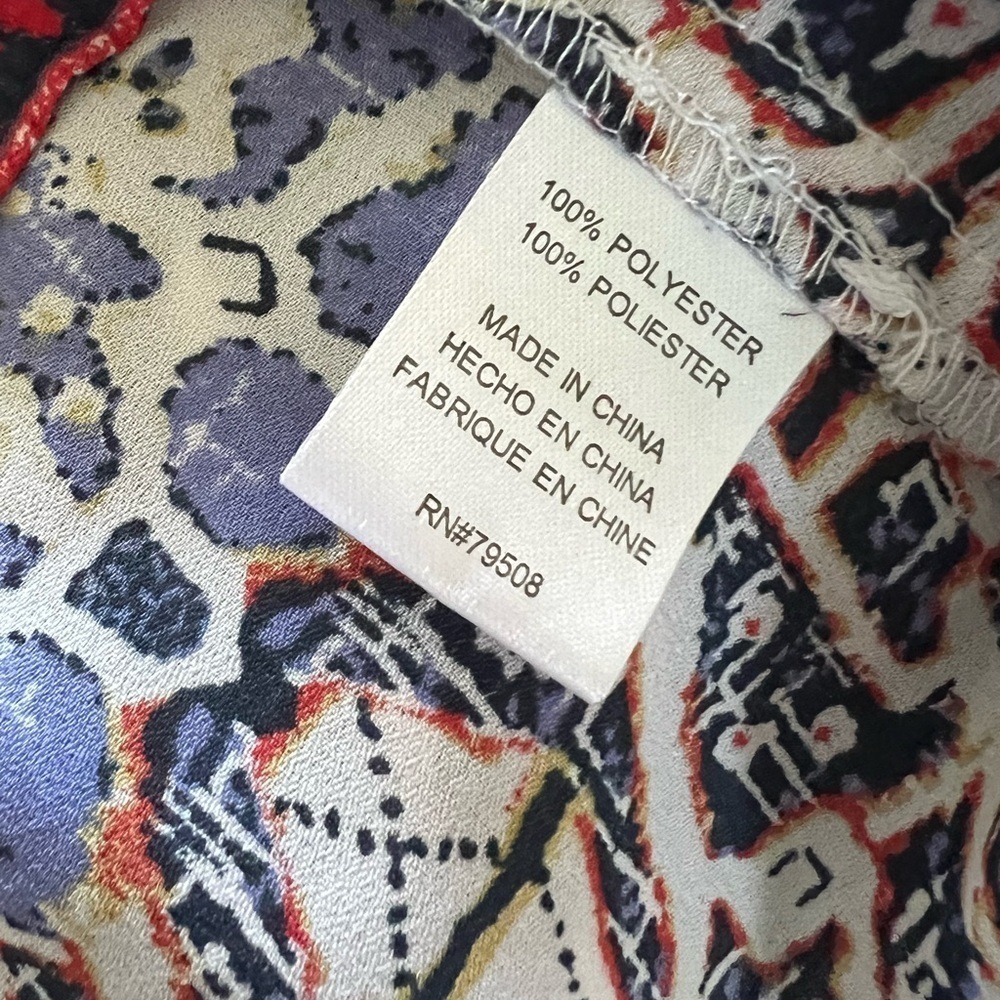 Violet + Claire Small Ikat Sleevless Blouse Ruffle Office Cadual Boho - Picture 7 of 8